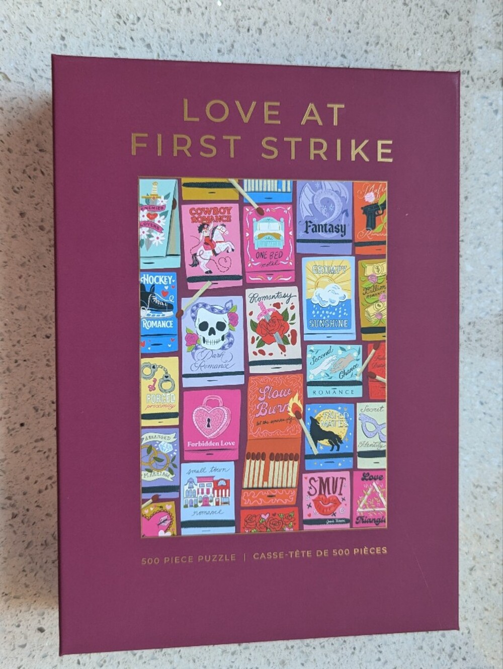 Hobbry "Love at First Strike" 500 Piece Jigsaw Puzzle Retro Matchbook Books